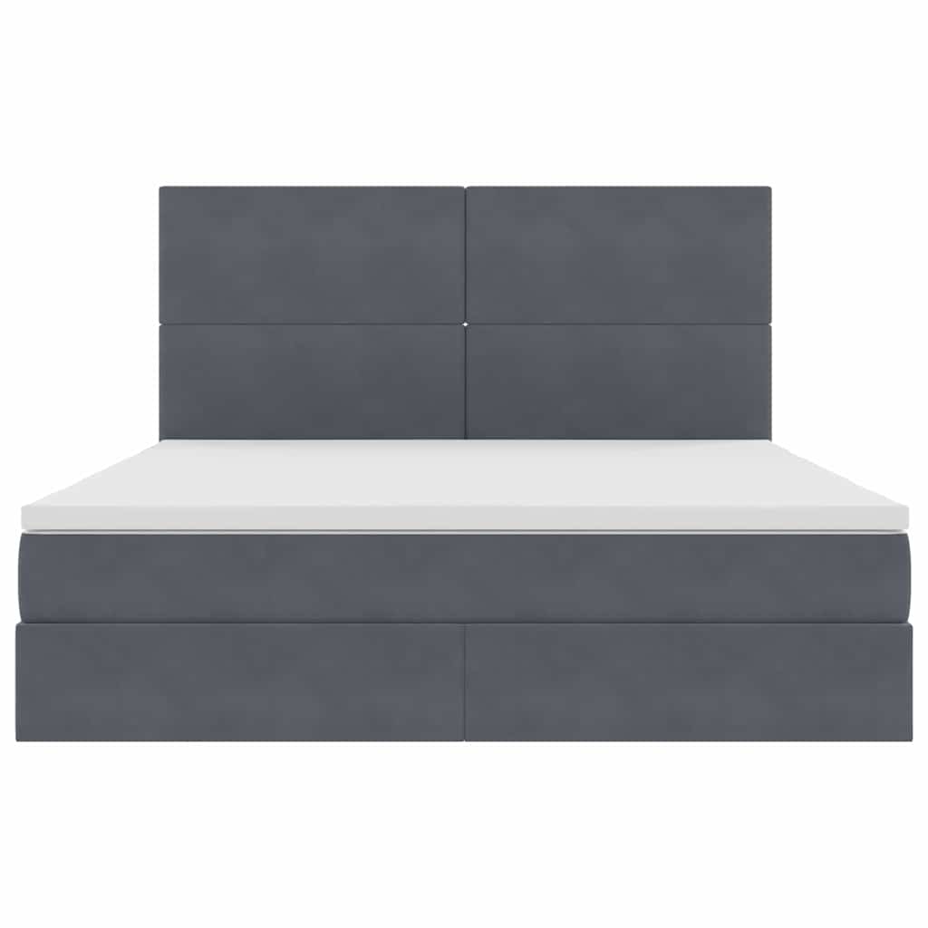 Storage Bed with Mattress Dark Gray 160 x 200 cm Velvet