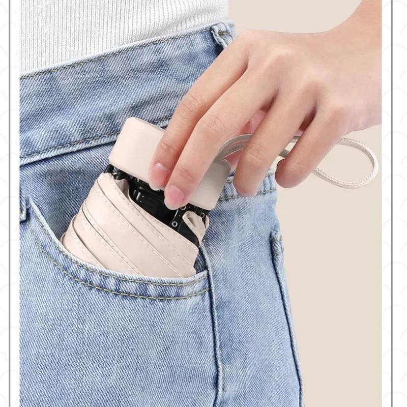 Mini ombrello capsula ombrello soleggiato e piovoso doppio uso antipioggia protezione solare ombrello parasole portatile da viaggio all'aperto