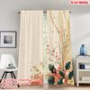 2pcs 2D Flat Printing Christmas Party Curtains Christmas Holly Berries Sprigs Digital Printed Polyester Drapes Party & Holiday