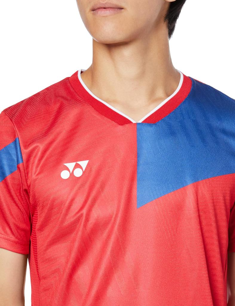 Tričko s krátkým rukávem, rubínově červené, L [YONEX] (Přizpůsobit styl) pánské (338)