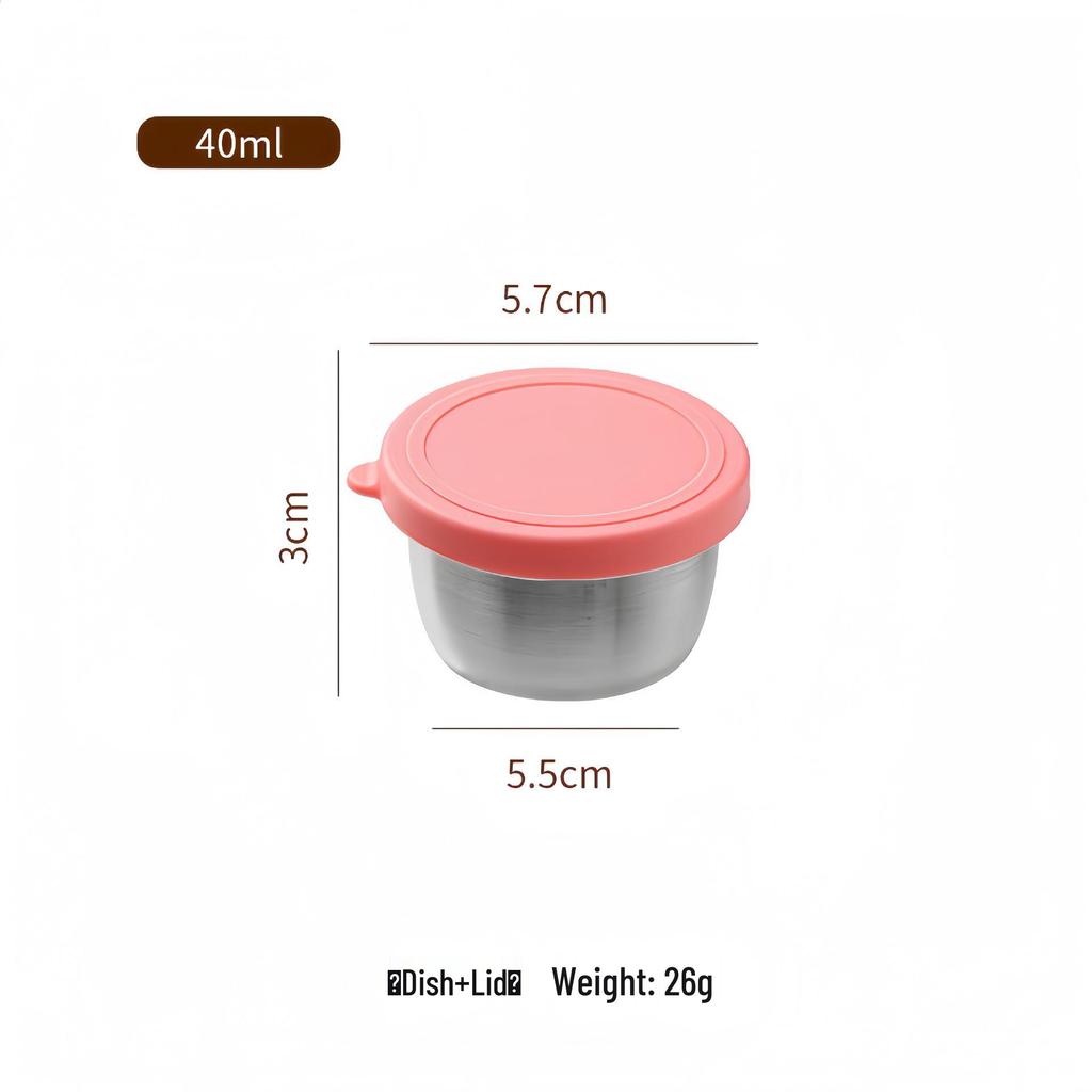 Portable Stainless Steel Sauce Cup with Leak-Proof Silicone Lid - Ideal for Outdoor Salads