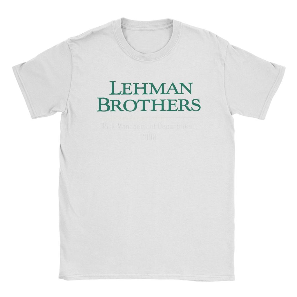 Lehman Brothers Risk Management Department T Shirt for Men Pure Cotton Casual TShirt Round Neck Tees Short Sleeve Clothes