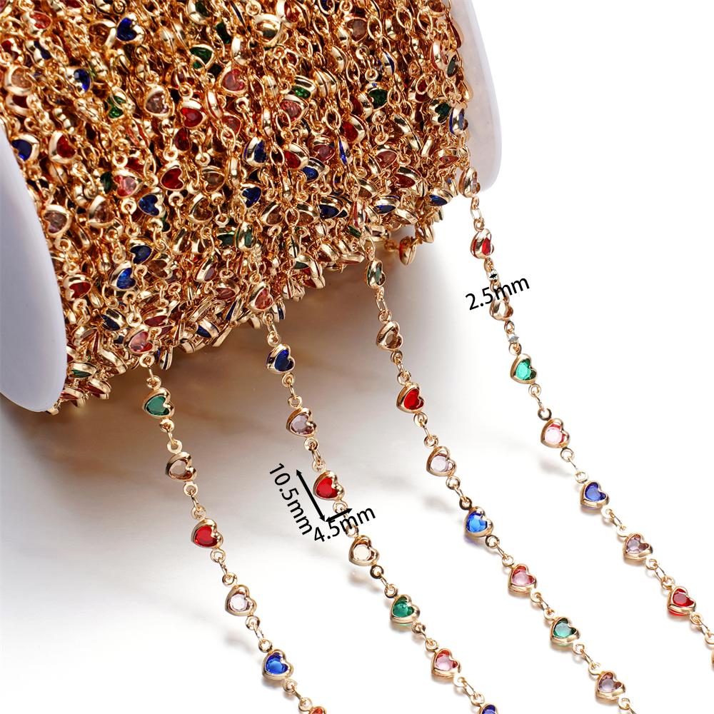 1Meter Copper Chain With Crystal Beads Chain DIY Necklace Bracelet For Jewelry Making Supplies