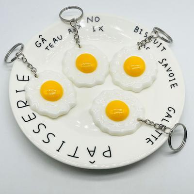Creative Fried Egg Keychain Pendant Bag Accessories Decoration