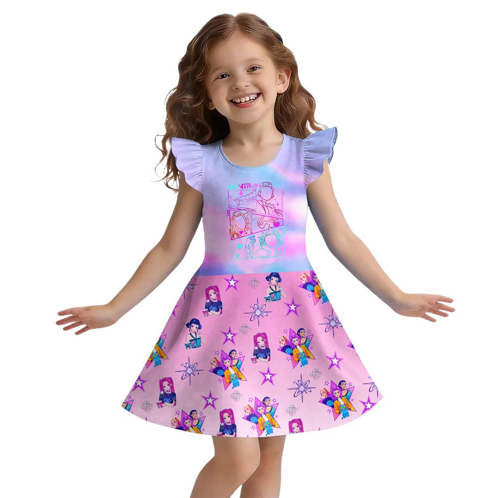 Children's Sleeveless U-neck Summer A-line Floral Casual Holiday Dress