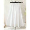 Petite White A-Line High-Waisted Mid-Length Skirt for Spring and Autumn - Plus Size Available
