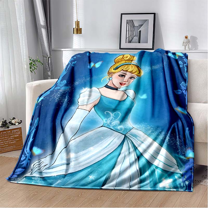 6 Größen Prinzessin Cinderella Cartoon Weiche Flanell Flauschige Decke Campingdecke für Kinder Sofa Überwurf Dünne Decke Weibliches Geschenk