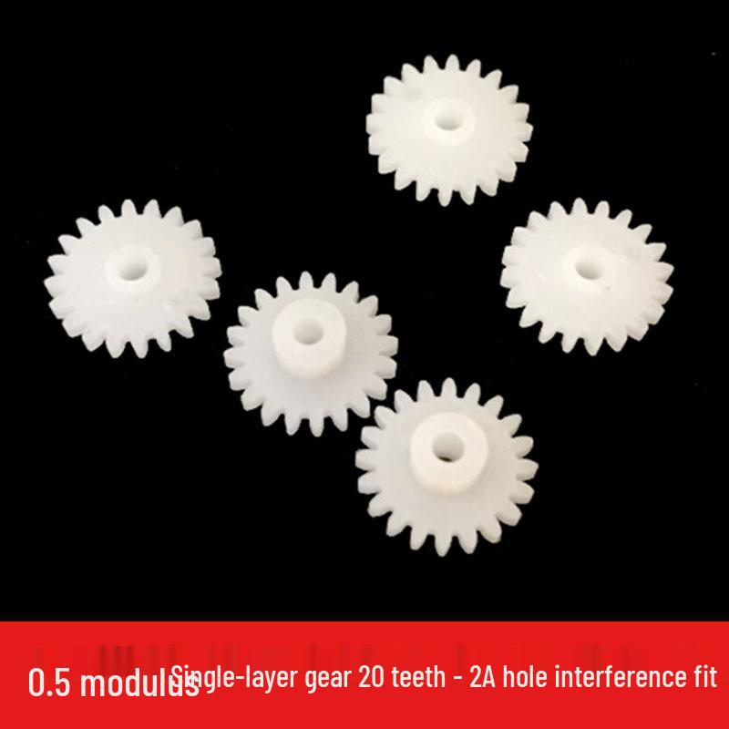 0.5 Module Plastic Gear, 20 Teeth, 2mm, DIY POM Motor Engine Model Toy.