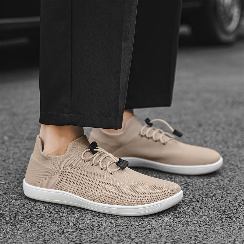 Knitted Mesh Socks Shoes Wide Toe Walking Traveling Shoes Breathable Casual Shoes Leisure Flats Elastic Non-slip