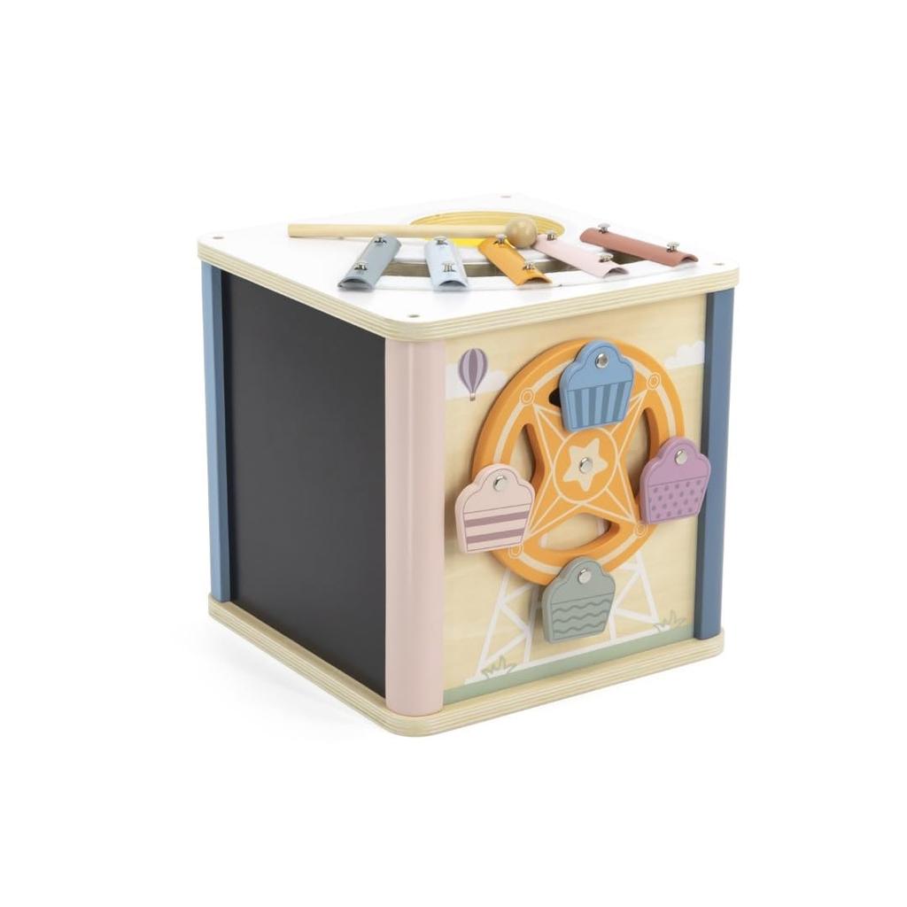 PolarB 8-in-1 Aktivitätsbox, Holzspielzeug mit Xylophon, Formsortierer, TYPR44098