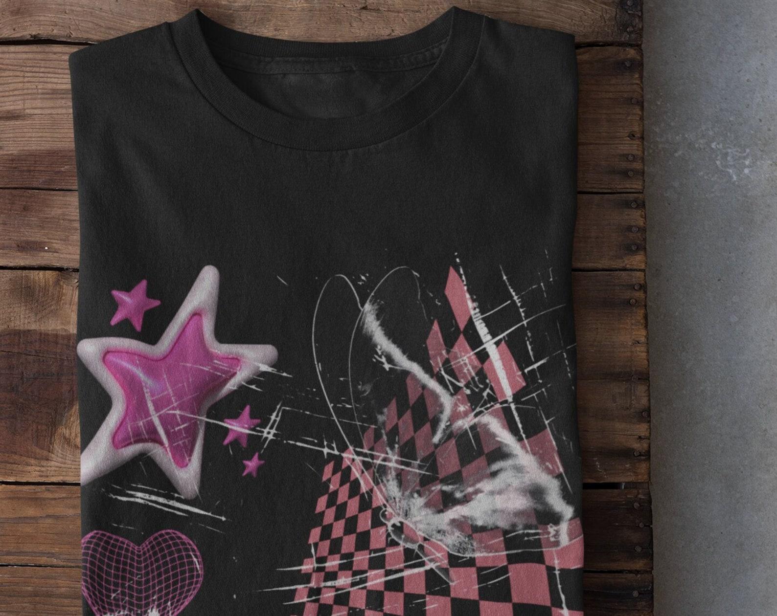 Y2k Butterfly Shirt, Dark Academia Clothing, Goth Clothing, Trad Goth, Mall Goth, Egirl Clothes, Dark Fairycore Grunge XL