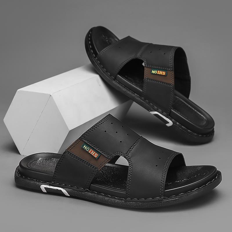 Sandali Uomo Taglia Super Ciabatte Classiche in Pelle Ciabatte Estive Morbide Leggere Ciabatte da Uomo per Esterno