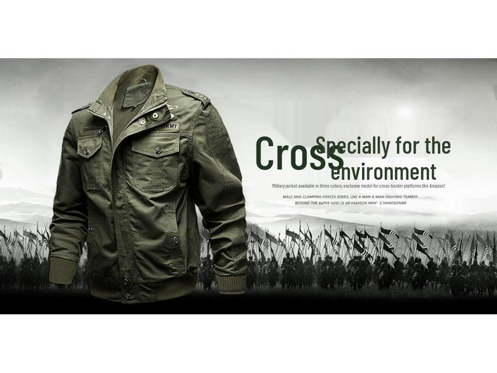Men's Autumn/Winter Military-Style Cotton Jacket, Plus Size, Trendy Workwear 9931
