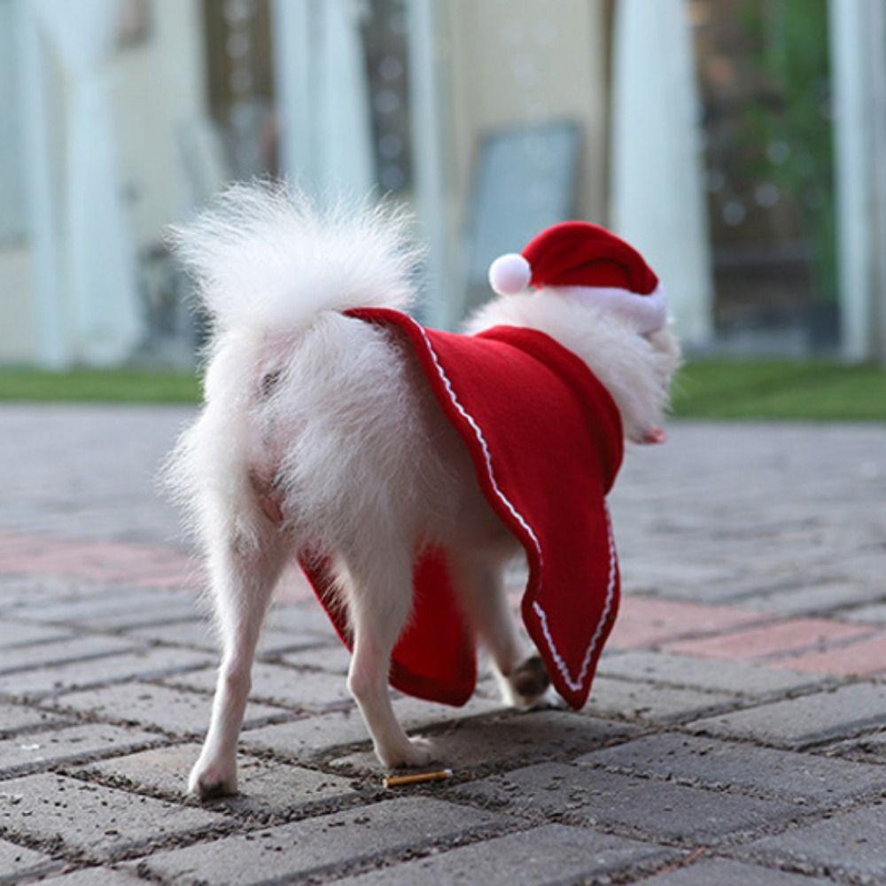 Comfortable Dog Christmas Cape Hat Adjustable Pet Xmas Hat  For Cat Dogs Puppy