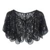 Sequins Lace Shawls Palaces Styles Women Shawls Sunscreen Hollows Out Cloak Tippet for Travel and Shopping