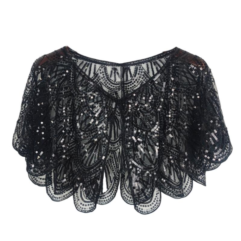Sequins Lace Shawls Palaces Styles Women Shawls Sunscreen Hollows Out Cloak Tippet for Travel and Shopping