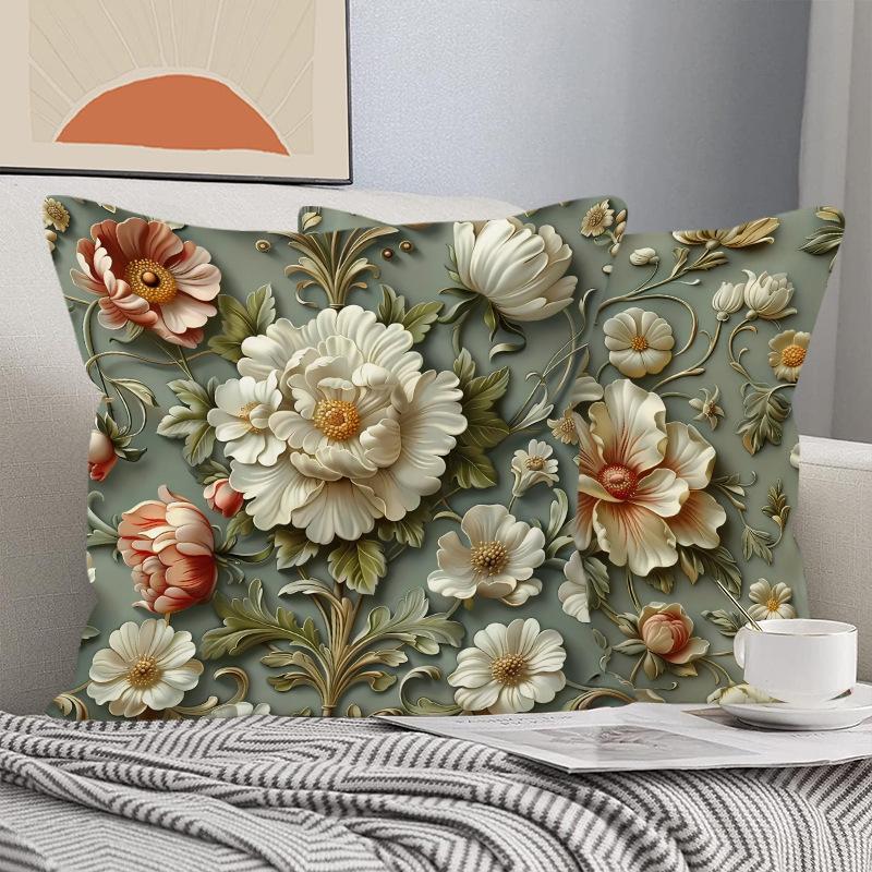 Flower Ultra-soft Throw Pillow Cover, Home Living Room Sofa Cushion Cover, Car Seat Lumbar Support Cover
