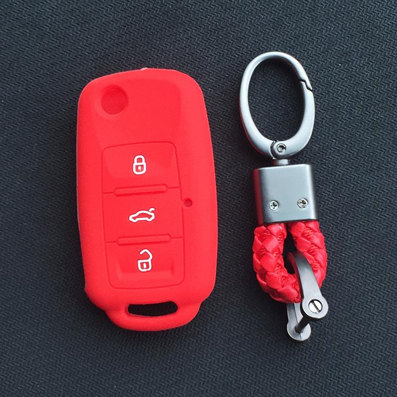 Silicone Car Key Cover Case for VW Volkswagen polo passat b5 Tiguan Golf T4 for Seat Leon Altea Ateca For Skoda Octavia Superb