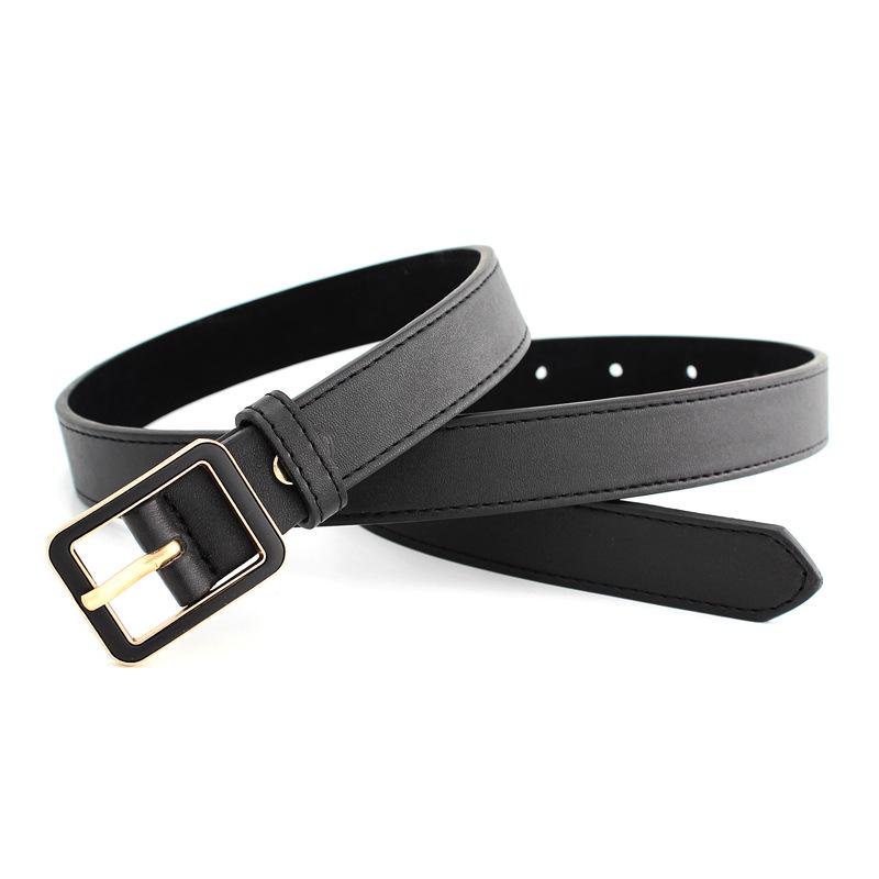Women'S Paint Square Day Buckle Trendy Jeans Decorative Pu Belt Multi-Color