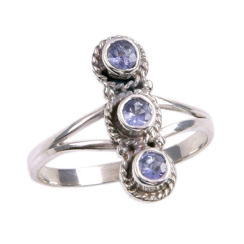 Natural Tanzanite Gemstone 925 Solid Sterling Silver Jewelry Ring Size 8 N7n90