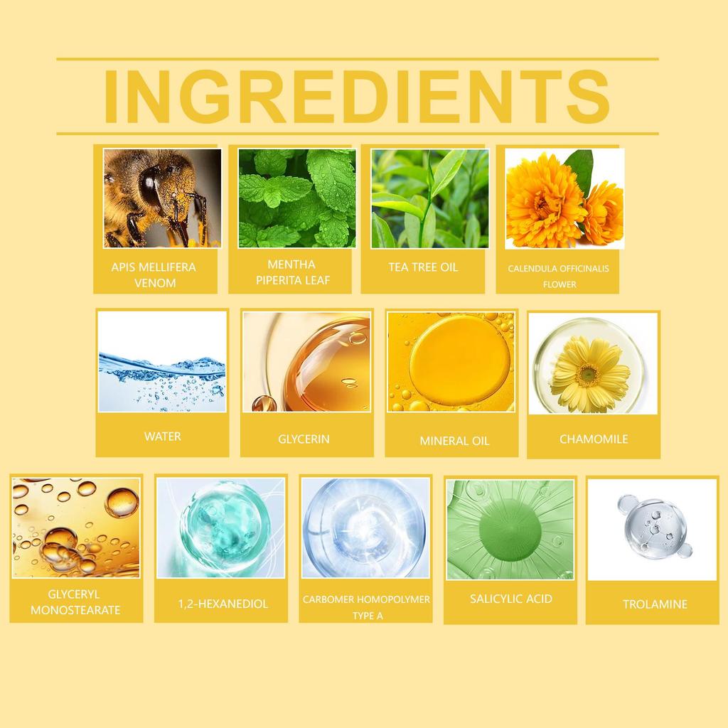60g Bee Venom Cream, Moisturizes, Soothes, Brightens, and Smooths the Skin, Restoring Its Vitality for a Radiant and Revitalized Complexion.