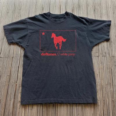 Seltenes Deftones White Pony Grafik-T-Shirt, Unisex Schwarzes Baumwoll-T-Shirt, Größe S-5XL Unisex T-Shirt
