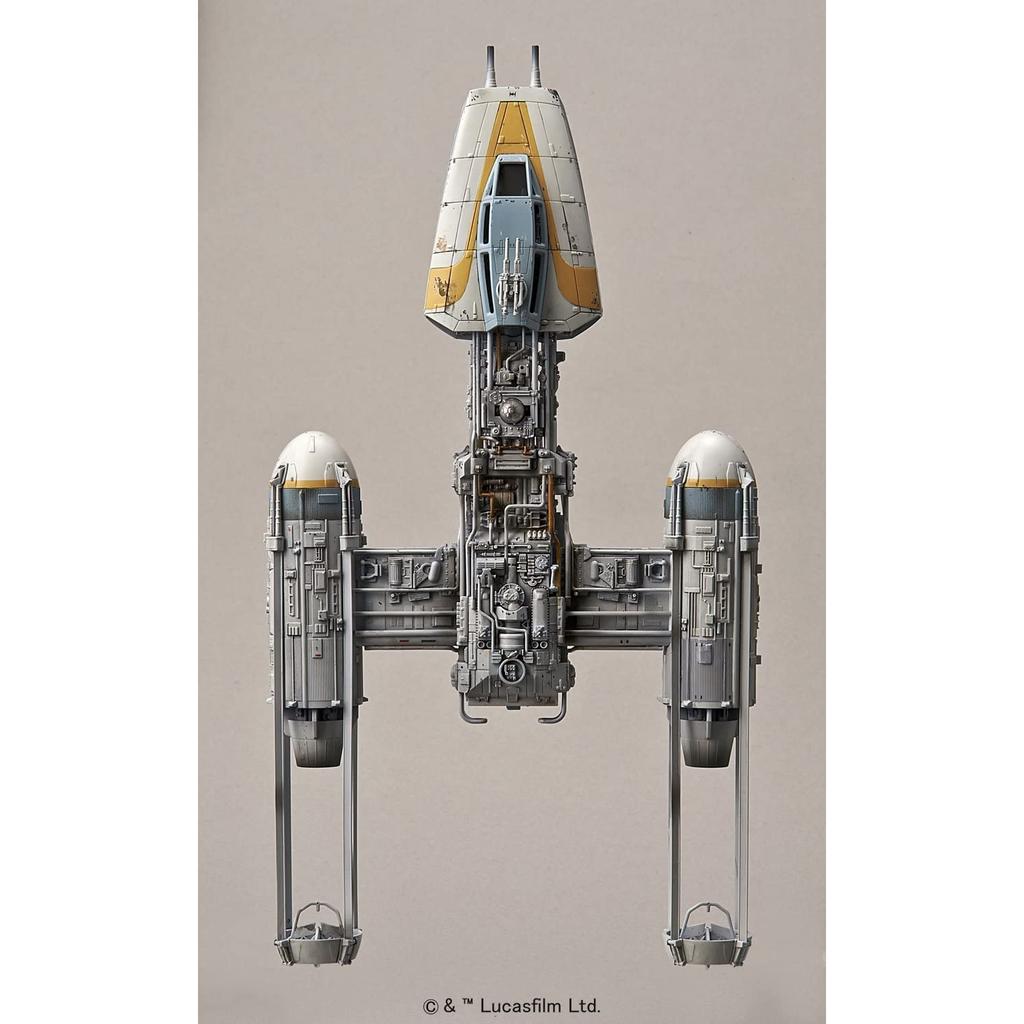 Star Wars Y-Wing Starfighter Zestaw modelarski z tworzywa sztucznego w skali 1/72, wstępnie pomalowany