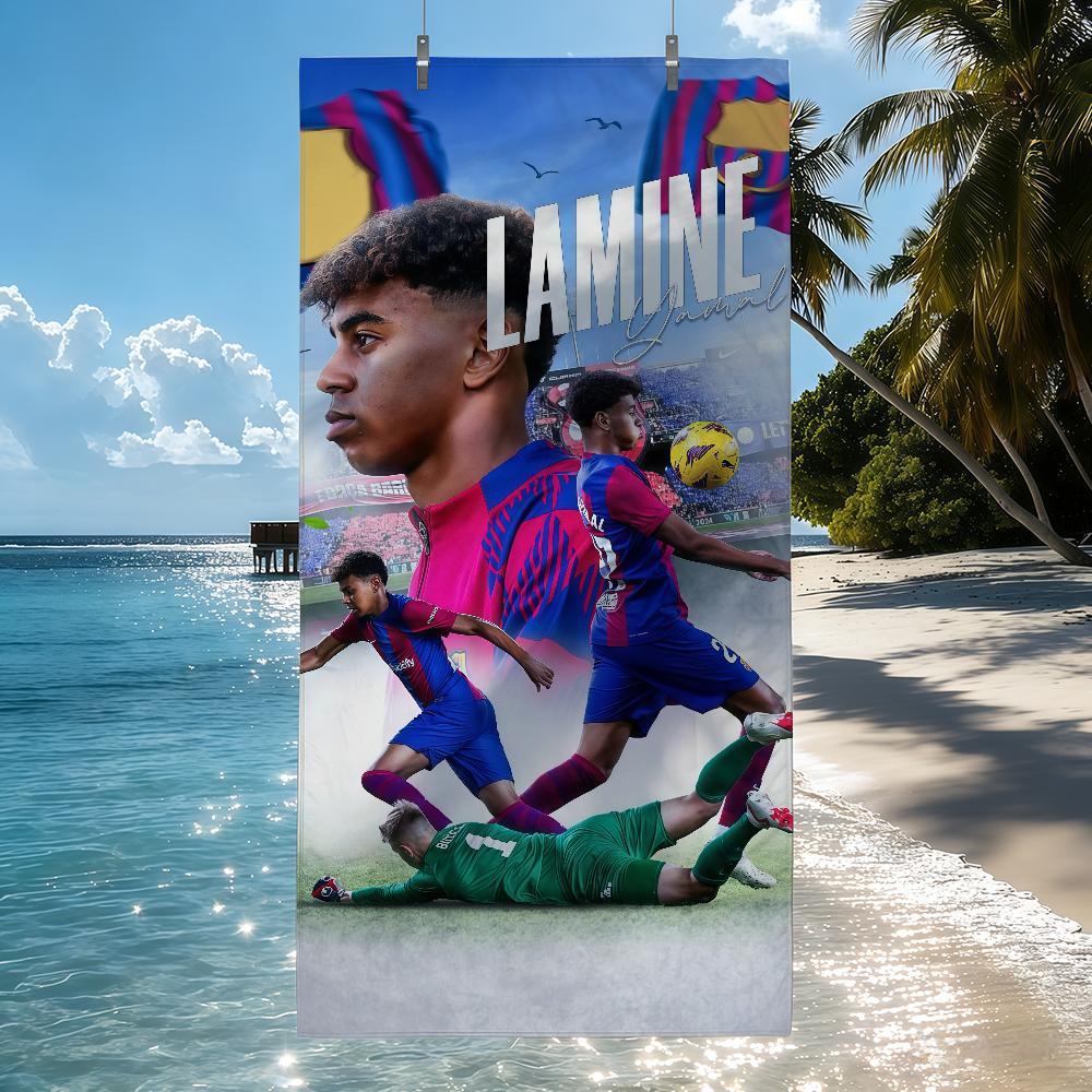 Toalla de Estrella de Fútbol L-lamine Y-yamal Secado Rápido Toallas de Playa Son Adecuadas Para Piscinas Camping Yoga y el Gimnasio