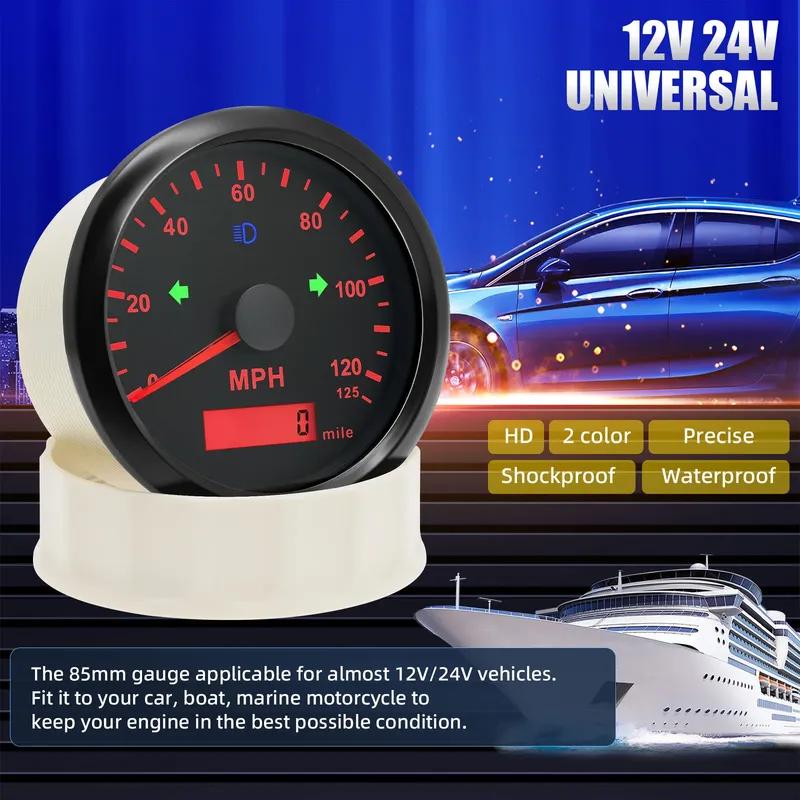 Universal 85MM GPS Speedometer Gauge for Motorcycle Marine Boat Truck 125 200 Kmh MPH Speed Gauge Meter
