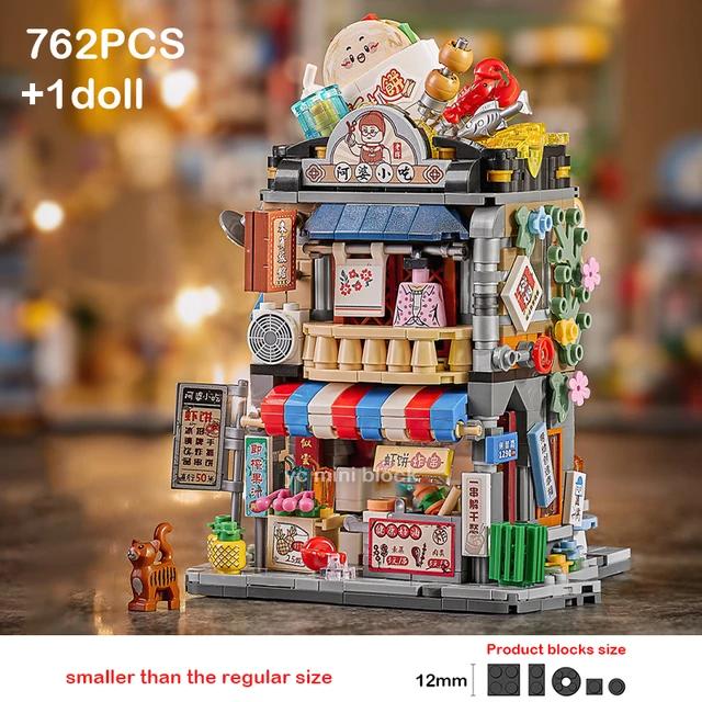 New Mini City Snack Street Food City Village Building Block DIY Streetview Decoration Assembly Brick Sets For Girl Kids Gifts