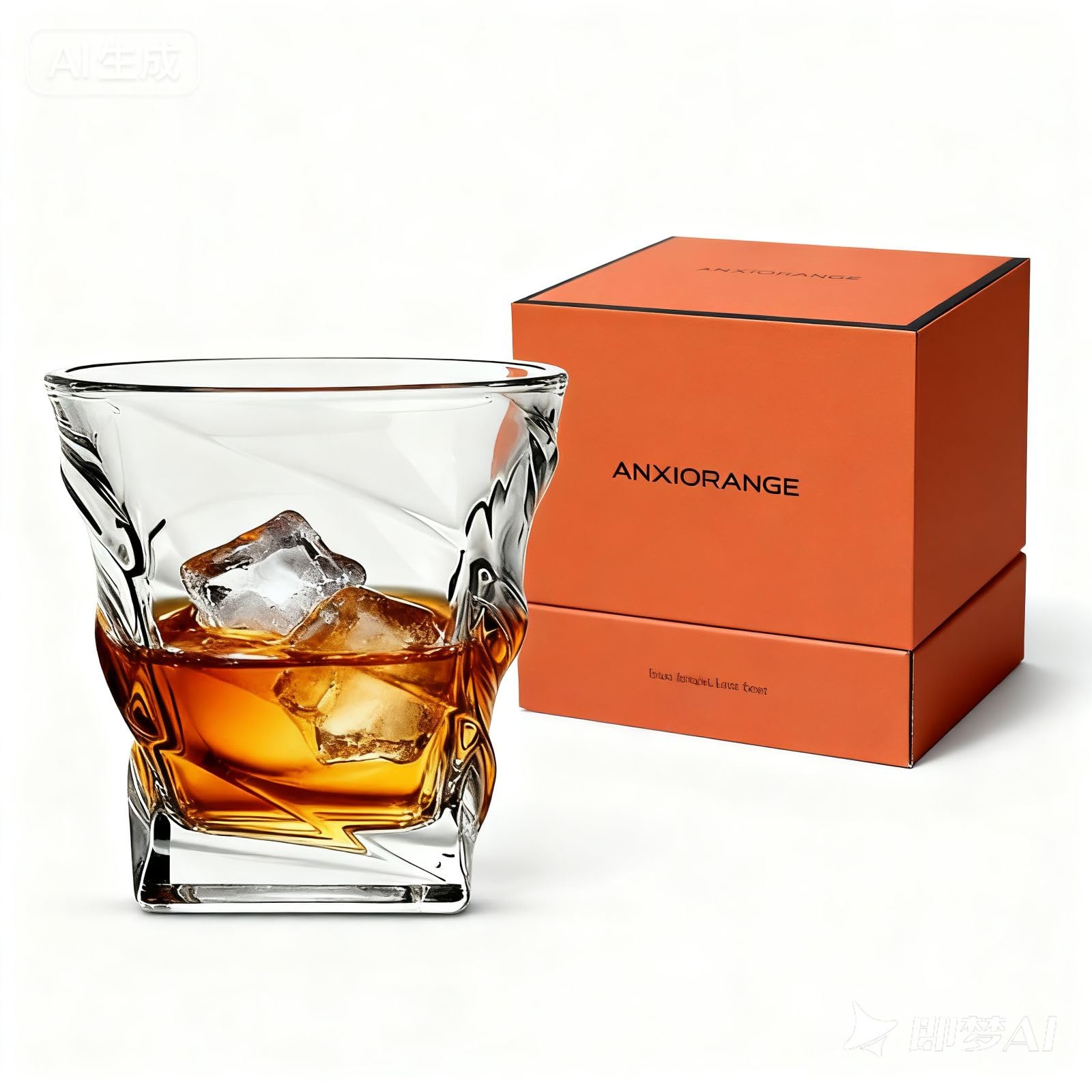 

Бокал для виски с изгибом, Бокал для виски со льдом [Геометрический дизайн с изгибами] Стильный, 320 мл, В подарочной упаковке, Идеальный подарок на День отца, День рождения или для бренди