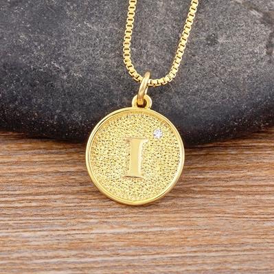 Nidin New Trendy Initial 26 Letters Pendant Charm Name Necklaces Cubic Zirconia Statement Jewelry Party Gifts For Women Men