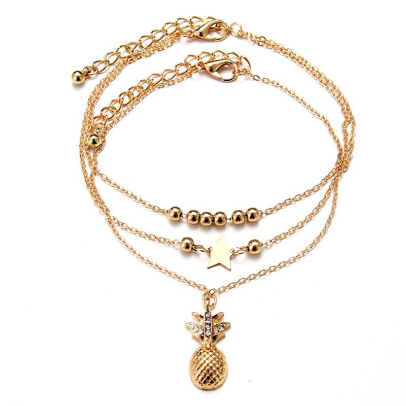 Retro Thick Chain Bracelet Set - Retro Bracelets - Women s Hand Chain Set