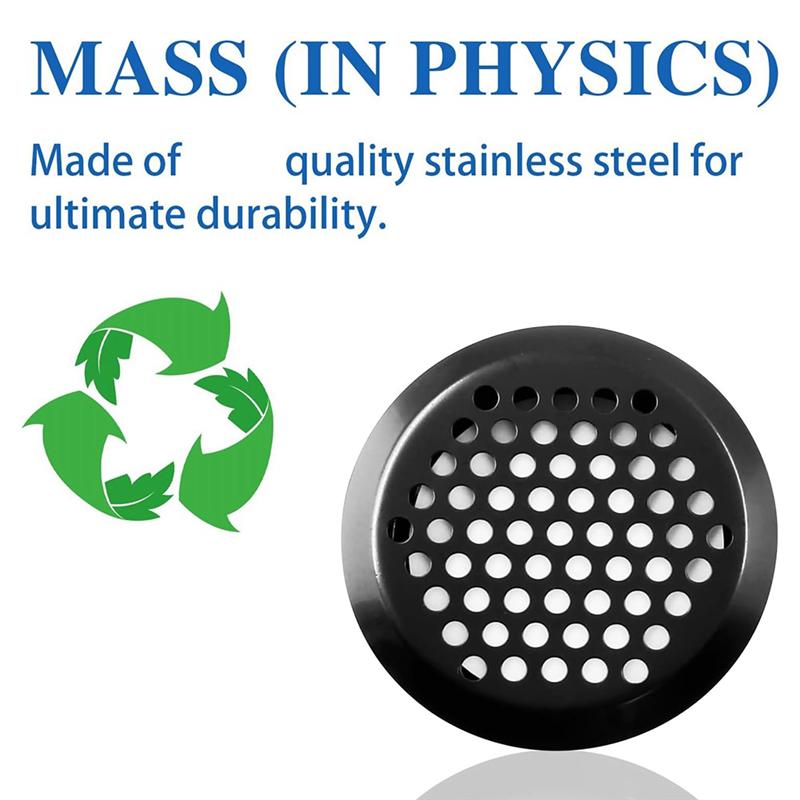A25F-Round Air Vents 2 Inch Soffit Vents 30Pcs Stainless Steel Ventilation Mesh Louver Holes For Kitchen Bathroom Cabinet For Sh
