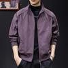 Mens Casual Jacket 2026 Loose Fit Solid Color Stand Collar Streetwear Plus Size Outerwear