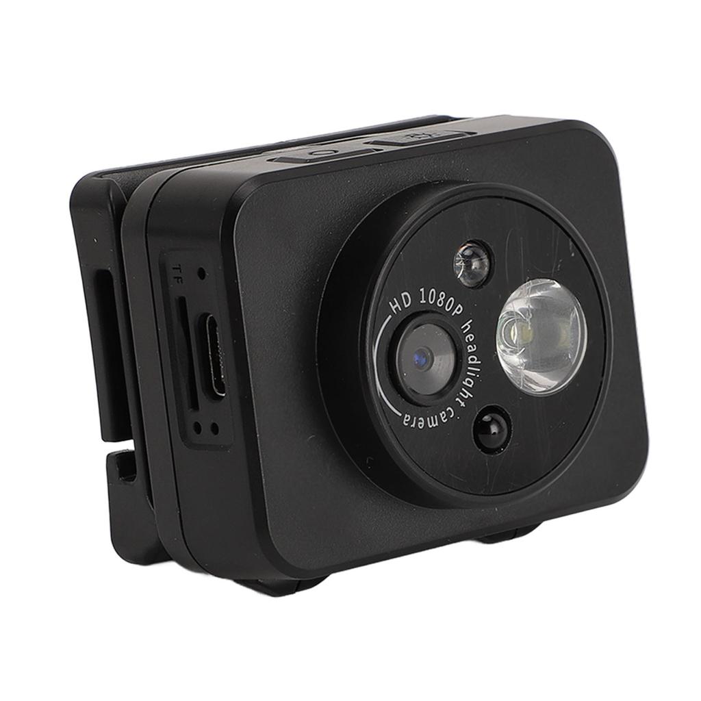 LED Headlamp Camera 1080P 45 Deg Free Adjustment Handsfree Cycling Video Recorder for Running