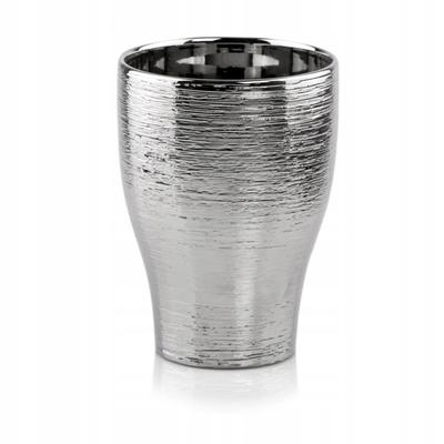 Keramik-Blumentopf, silber, 16,5 cm