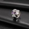 Lancardo Skull Ring Watch Free Size Analog Accessory for Men and Women with Cover Silver Purple