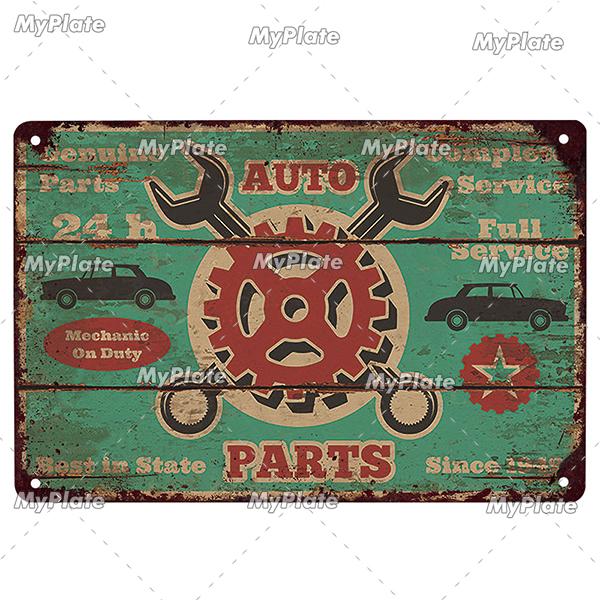 Garage Metallskylt Metallaffisch Plåtskylt Plack Metall Vintage Väggdekor för Bar Pub Motorcykelklubb Man Cave Tool Regler Affisch