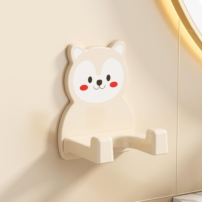 Hair Dryer Storage Rack, Lazy Hair Dryer Stand, Multi-functional Hair Dryer Storage, No Need for Drilling, Universal Hair Dryer Stand Cartoon hair dryer stand [white]