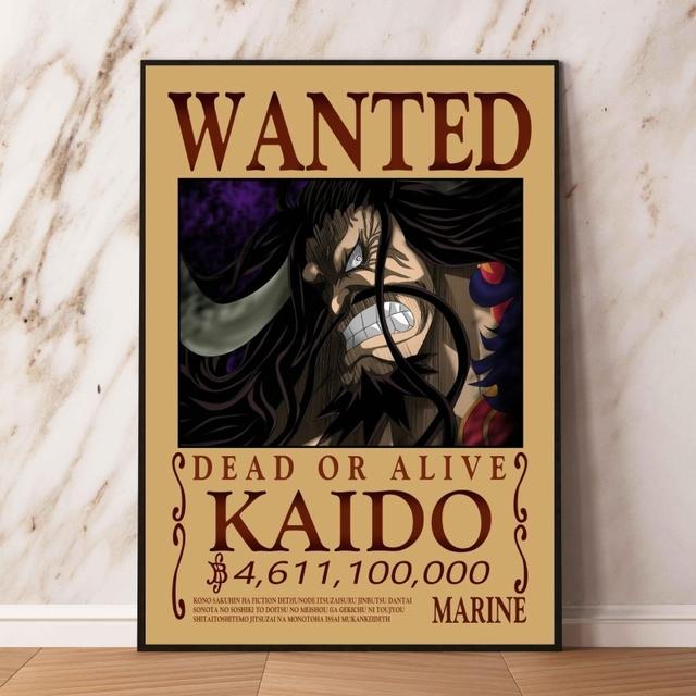 Integrated Poster and Painting, Shanks Kaido Bounty Wanted Anime Cartoon Character Image, Living Room Wall Modular