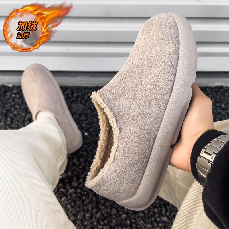 Cotton slippers, new winter velvet warm and non-slip thick-soled bag head Birken small potato cotton shoes