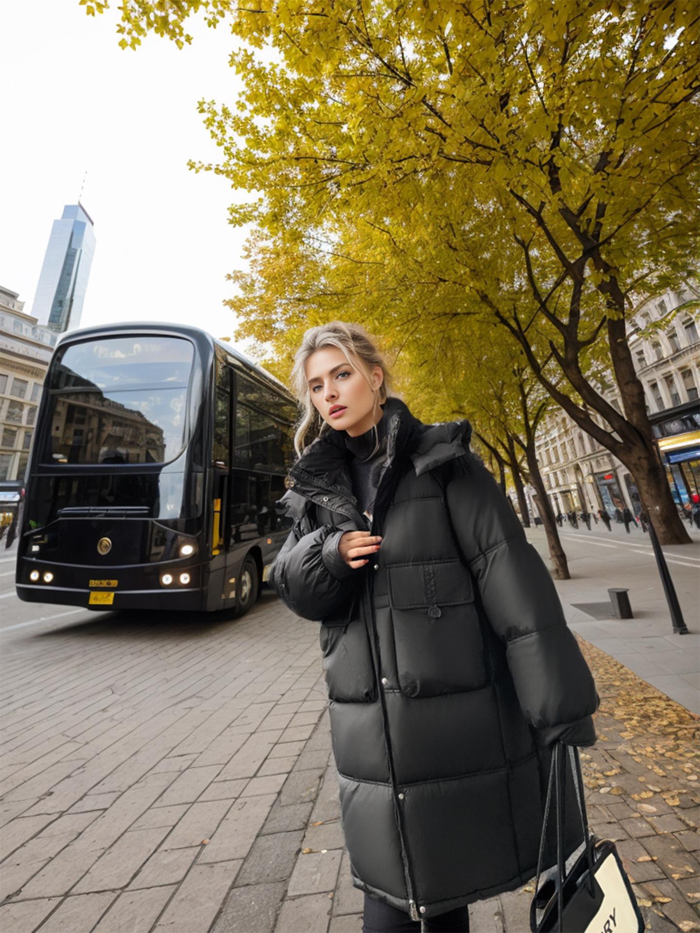 

2025 Winter Women s Parkas Coat Female Pure Color Hooded Thicken Warm Long Cotton Jacket Women Waist Drawstring Jacket For Women M чёрный