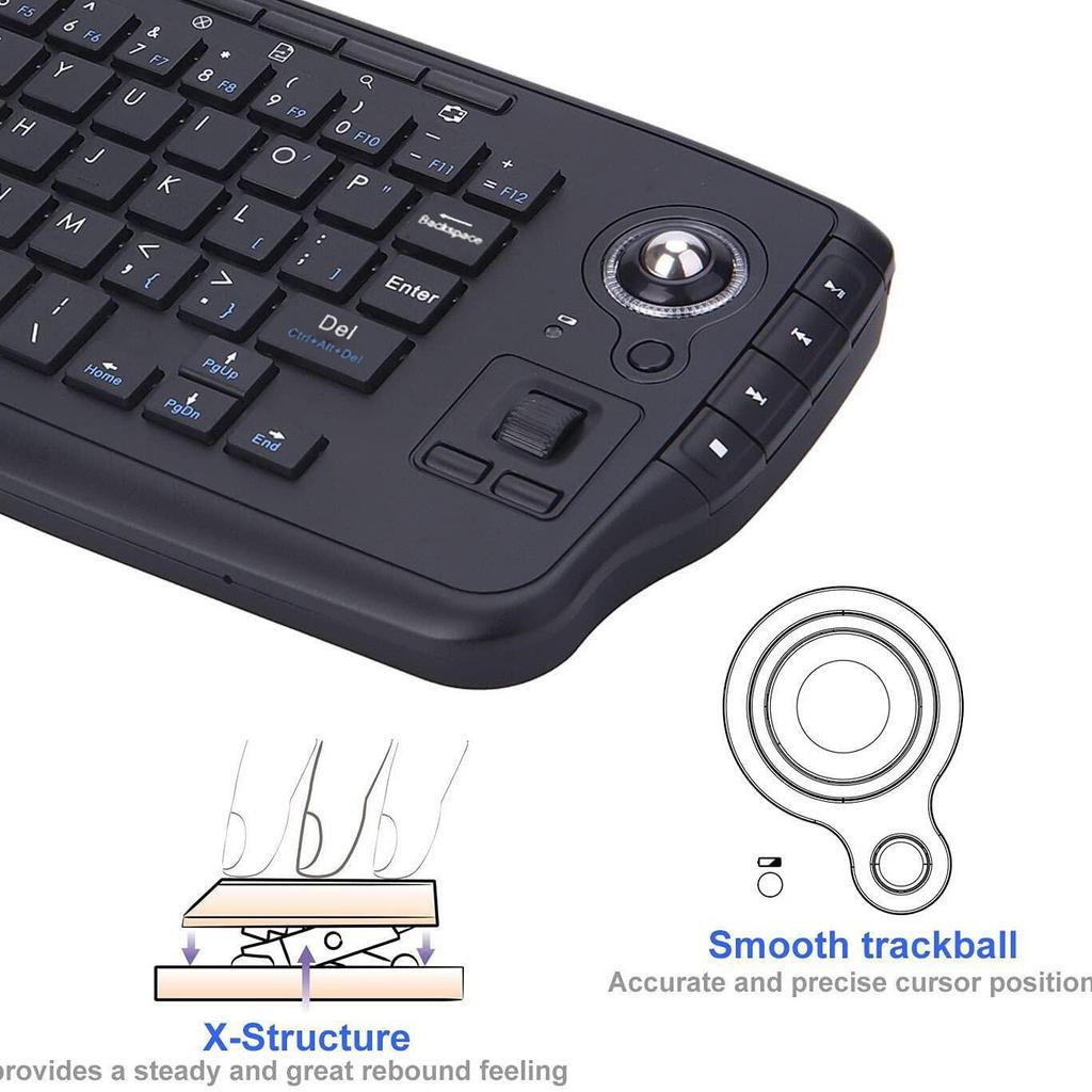 2.4G Wireless Air Mouse & Trackball Keyboard Set: Portable Two-in-One