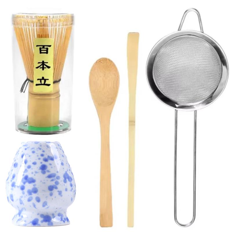 1-5PCS Japanese Matcha Tea Set Kiln Turned Ice Flower Bamboo Whisk Teaspoon Spot Tea Sets Indoor Tea-making Tools Accessories
