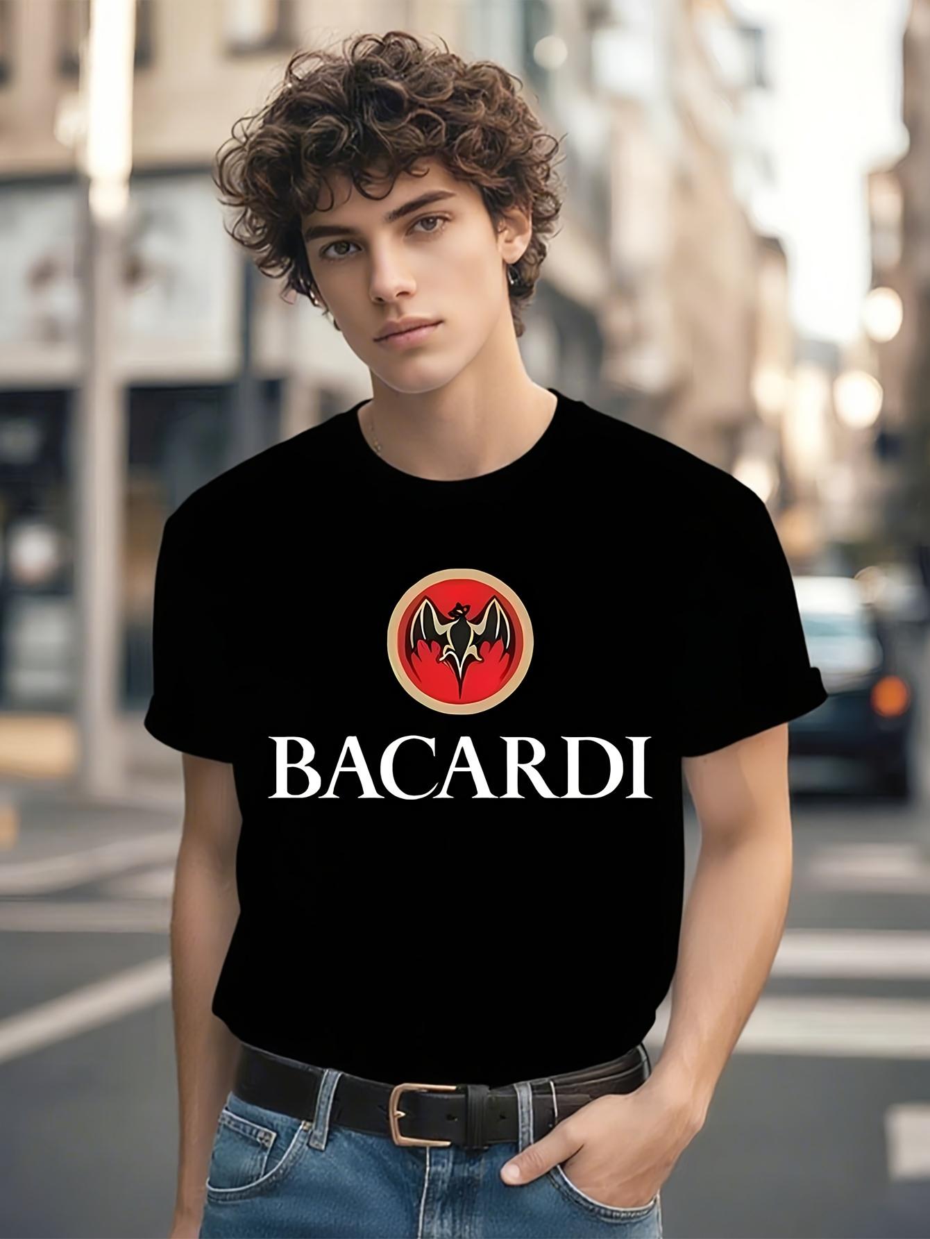 Bacardi Tshirt - Black with Bold Red Yellow Logo M
