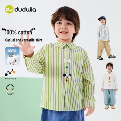 100% Cotton Dudu Family Kids' Spring Shirt - New Arrival for Boys & Babies