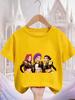 Daily Essential Casual Kpop Demon Hunters Kids T Shirt Popular Cartoon Design Short Sleeve Round Neck Boys Girls Outdoor