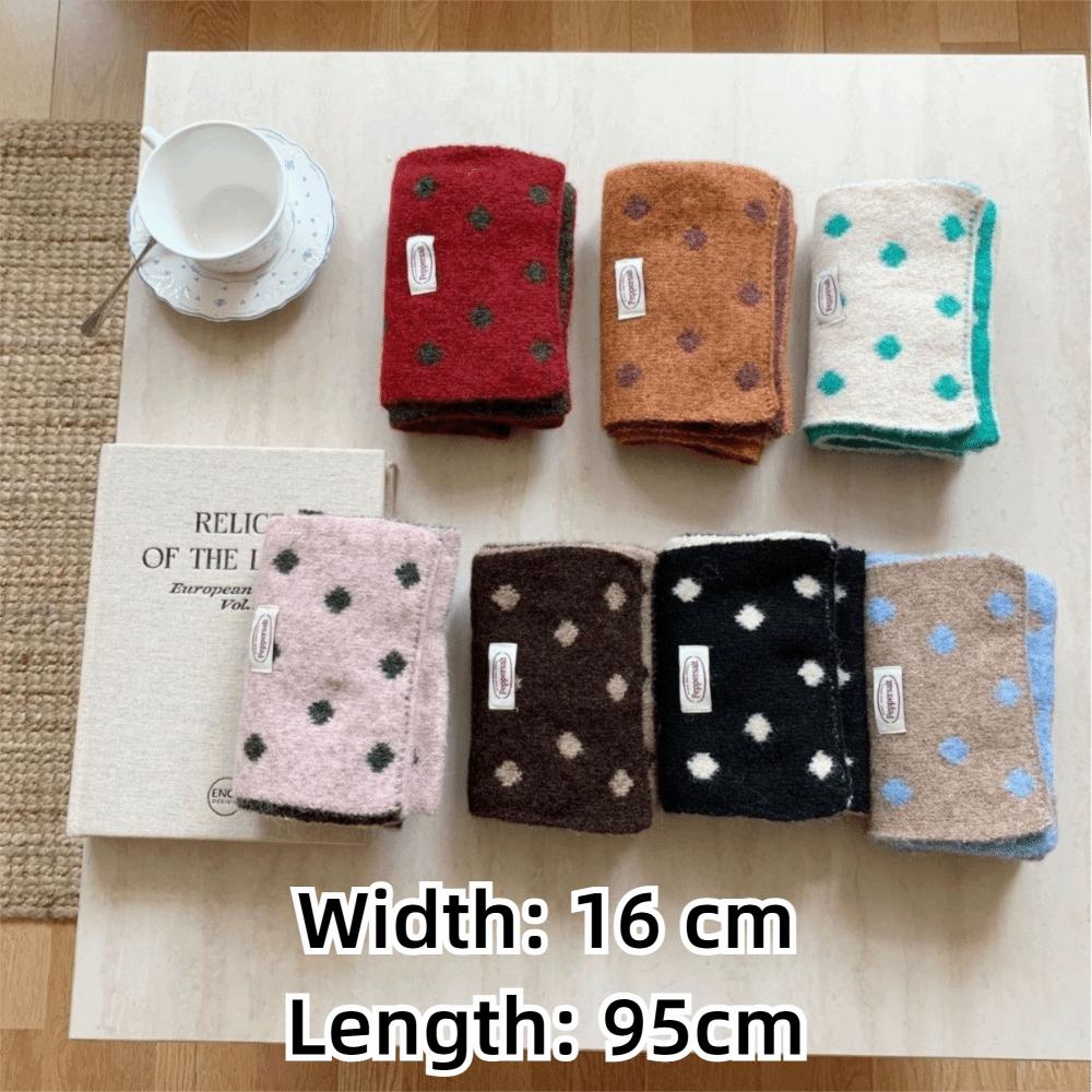 Cross Knitted Scarf Polka Dot Neck Warmer Scarf Gifts Neck Scarf for Women