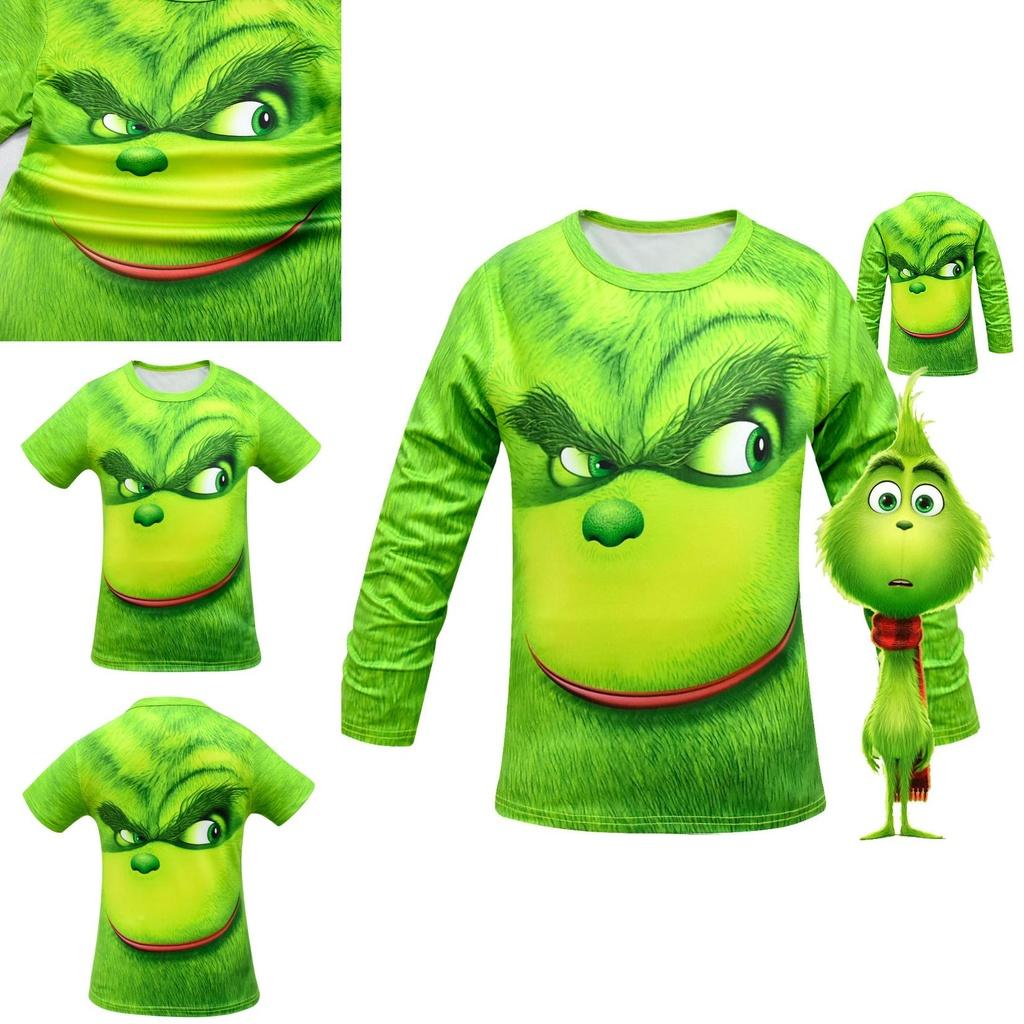 Festive Grinch Long Sleeve T-shirt For Kids Ideal For How The Grinch Stole Christmas Celebrations